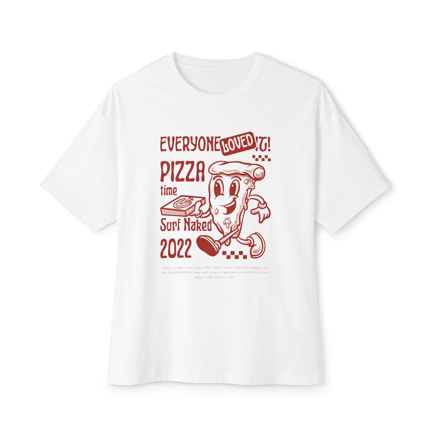 Pizza Time Oversized Boxy Tee White