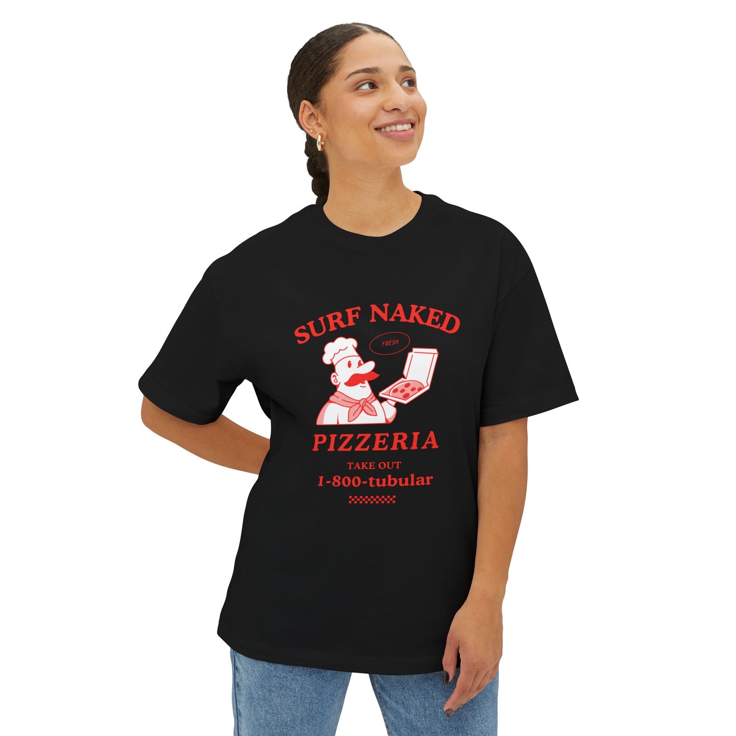 Pizzaria Oversized Boxy Tee Black
