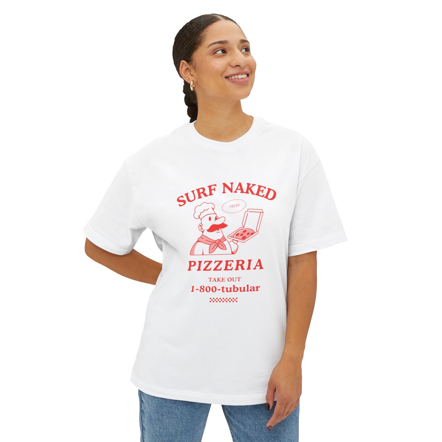 Pizzaria Oversized Boxy Tee White