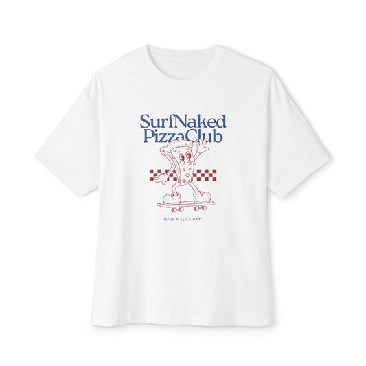 Pizza Club Oversized Boxy Tee White